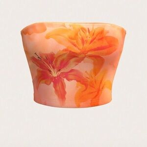 Floral Orange Tube Top